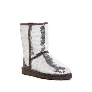 Ugg Sequin Silver and Gray Boot Size 7