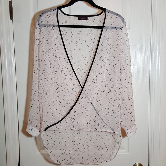 Avon Tops - Mark. By Avon Sheer High- Low Star Blouse