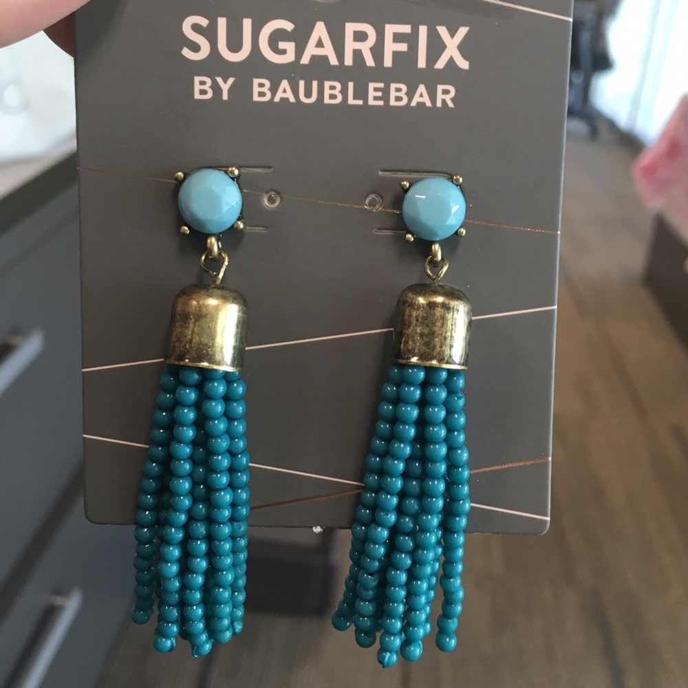 Sugarfix by Baublebar Teal Tassel Earrings