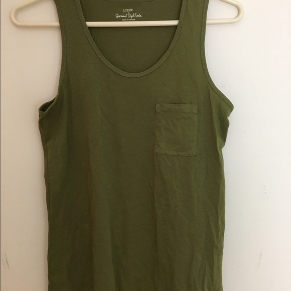 J crew garment dyed tank green xxs new - Picture 2 of 4