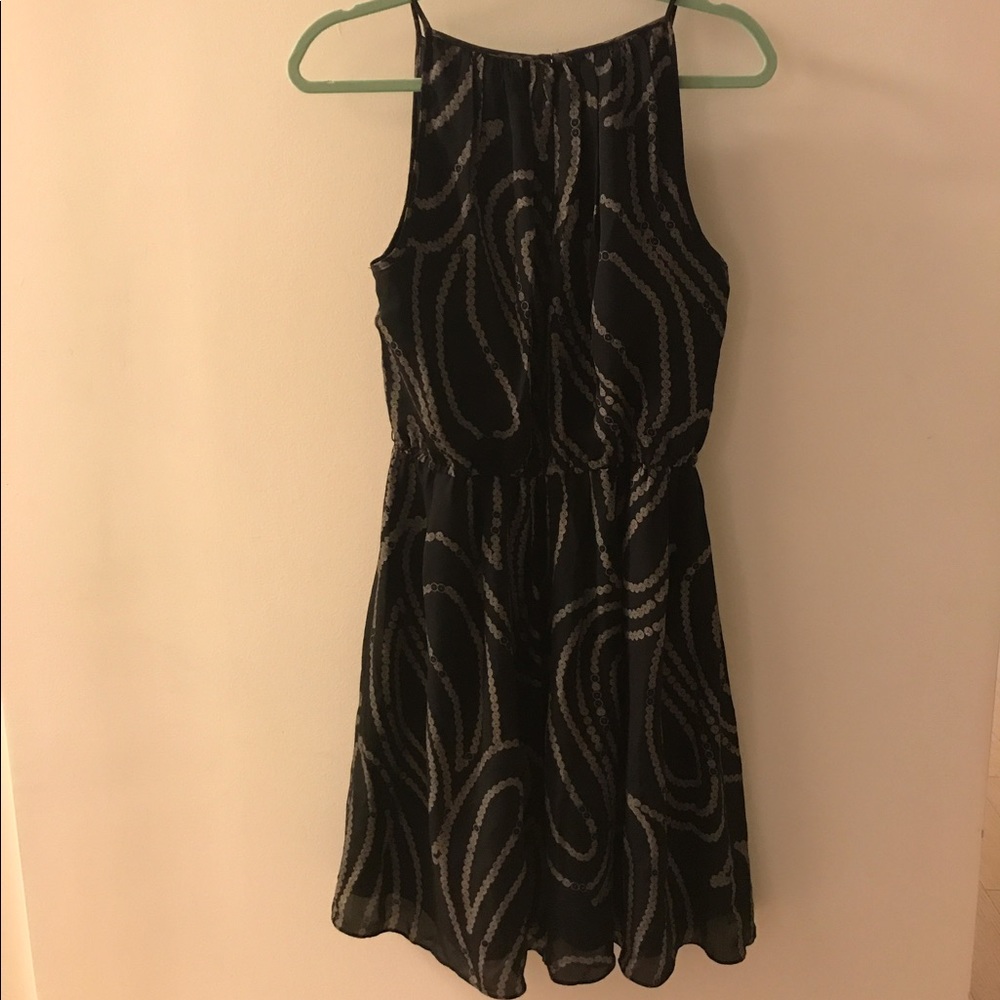 Black print dress