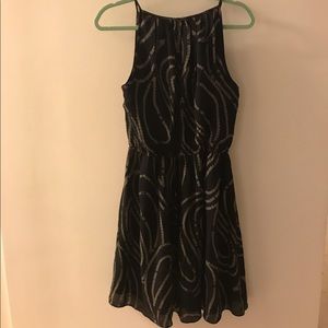 Black print dress