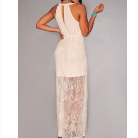 Dresses Boho Lace Sheer Maxi Dress Large Nwot Poshmark
