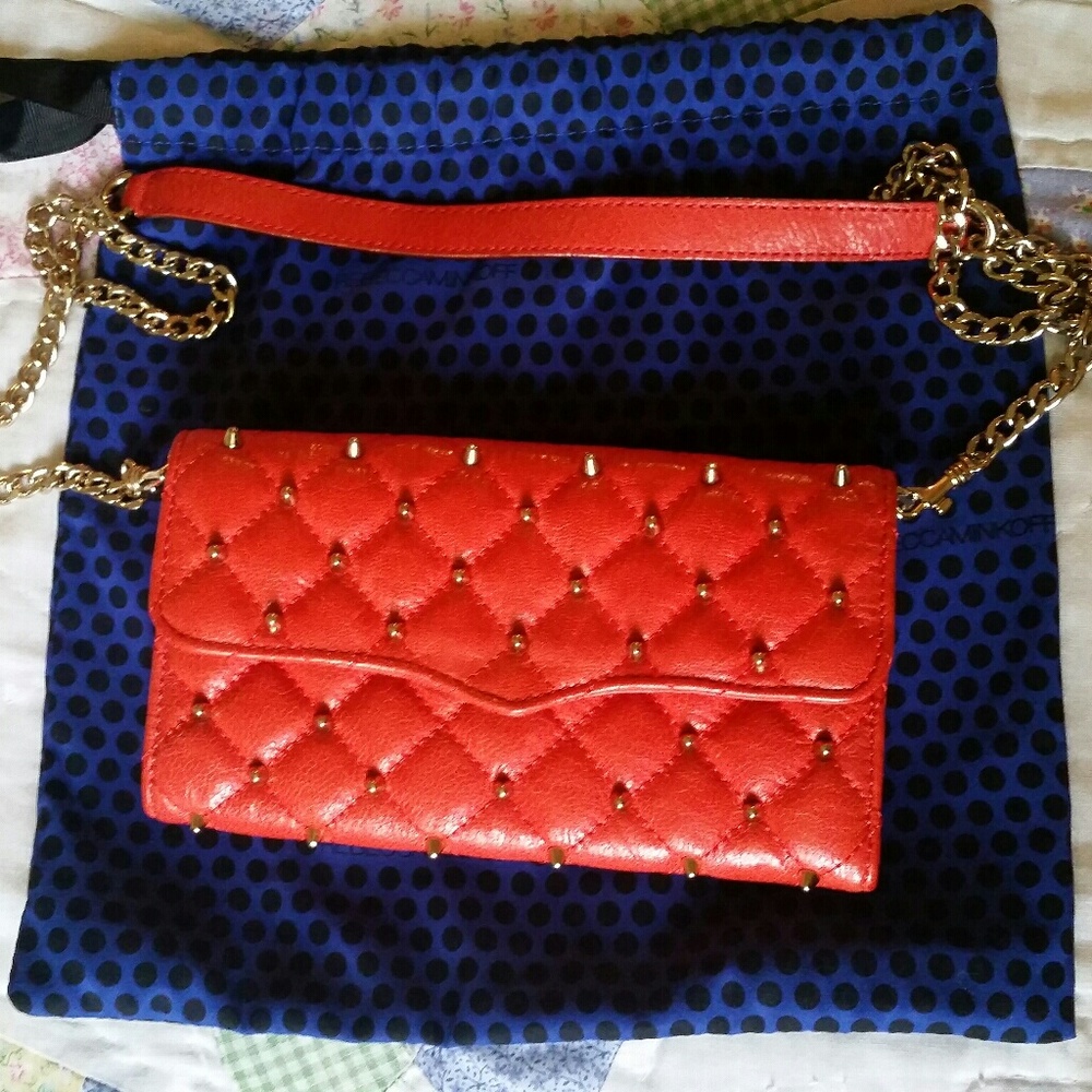 Rebecca Minkoff DistressedOrange Quilted Purse