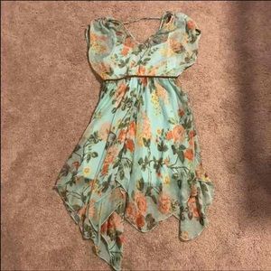 Mint green floral dress