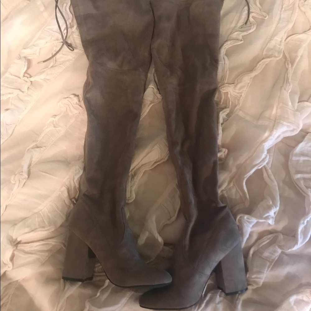 Steve Madden gray knee high boots