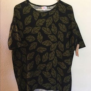 Lularoe XS Irma with leaves.