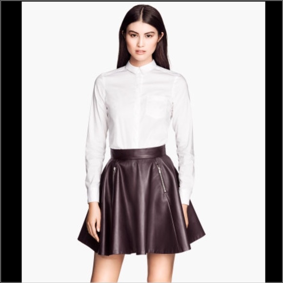 H&M Dresses & Skirts - Vegan Leather Skater Skirt XS
