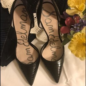 💕 SAM EDELMAN SEXY BLACK LEATHER PUMPS