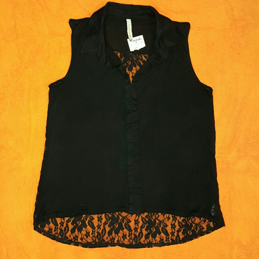 Black sleeveless top