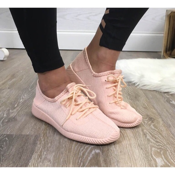 Boutique Shoes - Blush Pink Fly Knit Sneakers Sz. 5.5 - 10