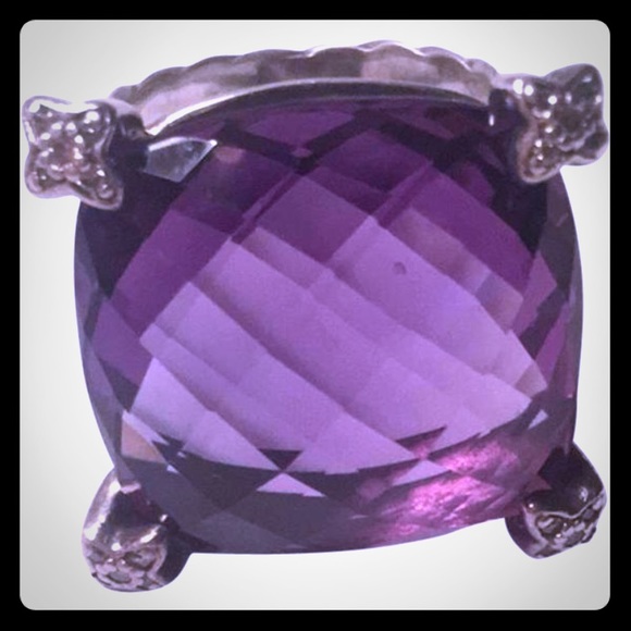 David Yurman Jewelry - David Yurman Amethyst 20mm Cushion On Point Ring