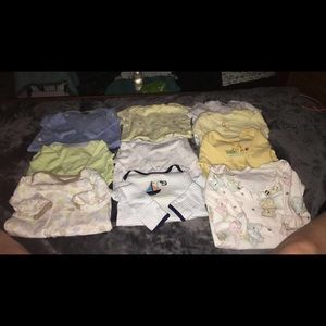0-3 babyboy gowns newborn footie pjs
