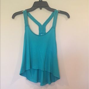 Turquoise crop too with braided straps
