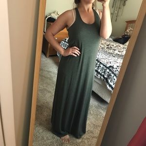 Olive green racer back maxi. Size Lg