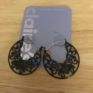 Black hoop earrings