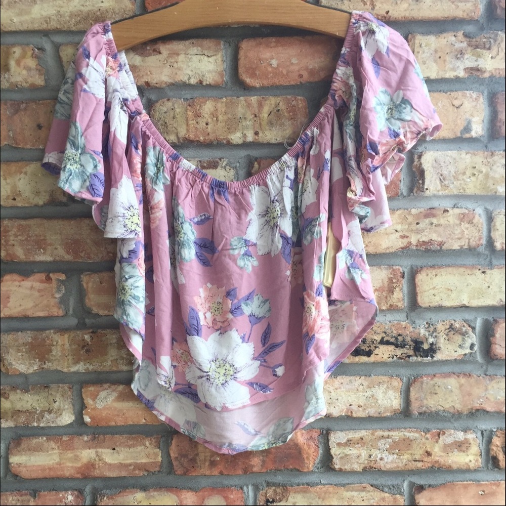 Floral Off the Shoulder crop top