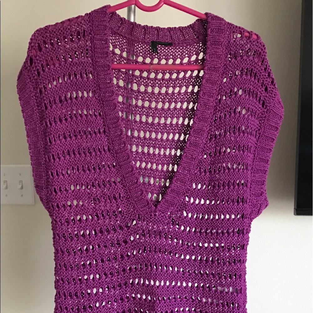 Benetton Fuschia Croqueted top (sz S)