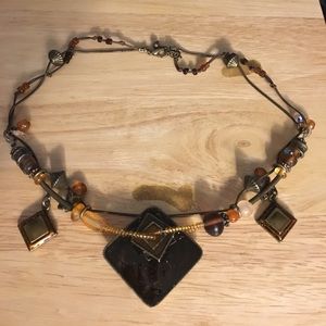 Brown beaded necklace