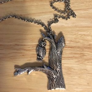 Owl in tree necklace