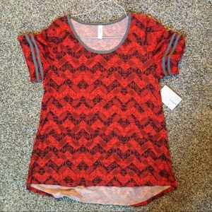 NWT chevron print lularoe classic T large