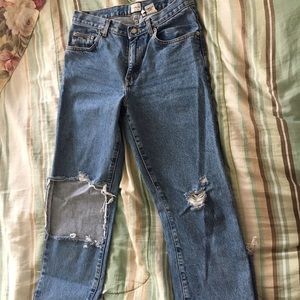 Vintage distressed high-waisted jeans