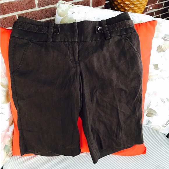Bebe Linen Blend Bermuda Shorts - Picture 1 of 5