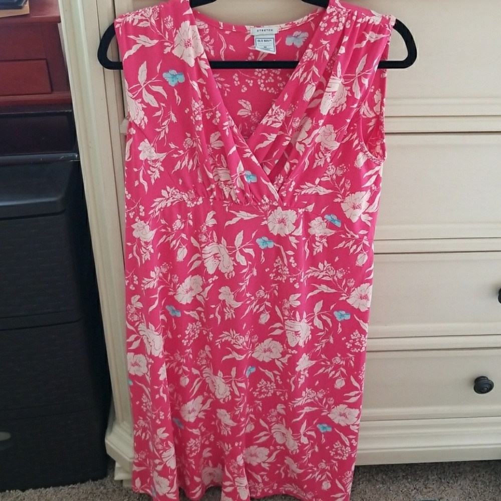 Pink floral maternity dress (m)
