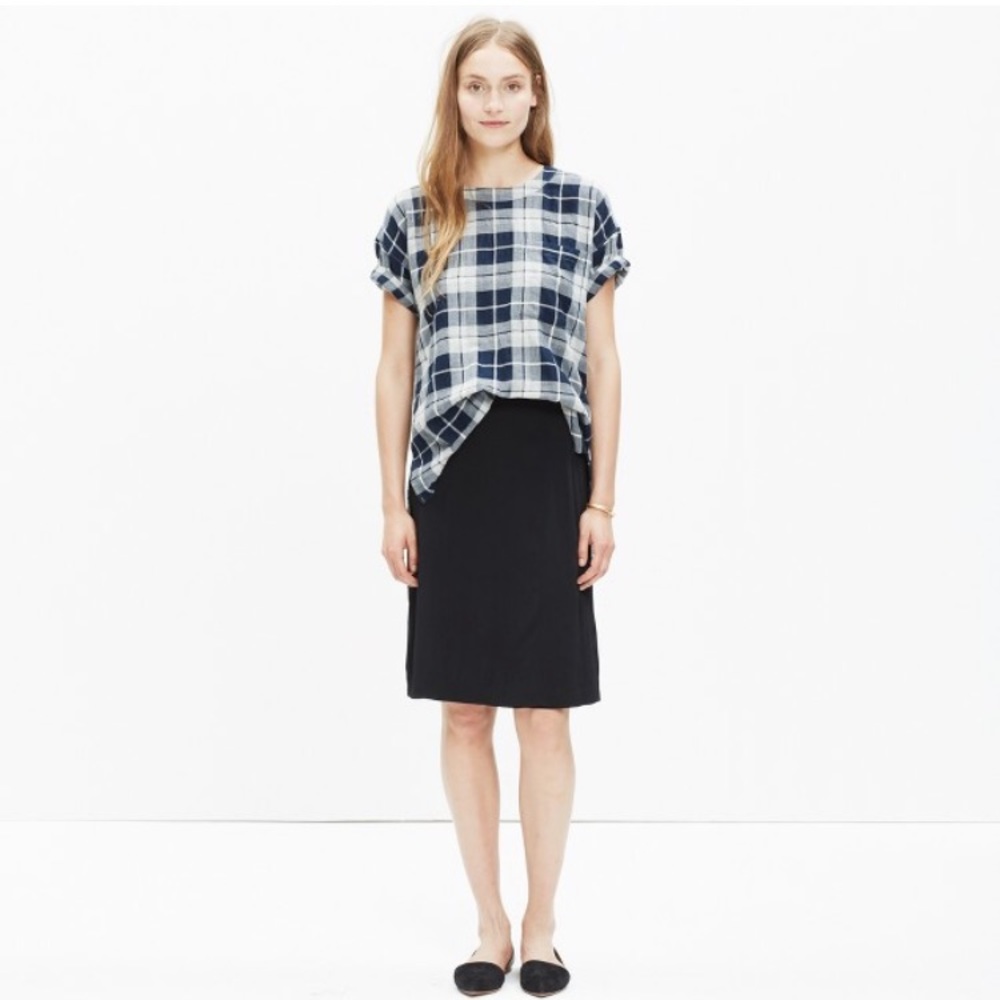 Madewell Black Elastic Waist Skirt 100% Viscose