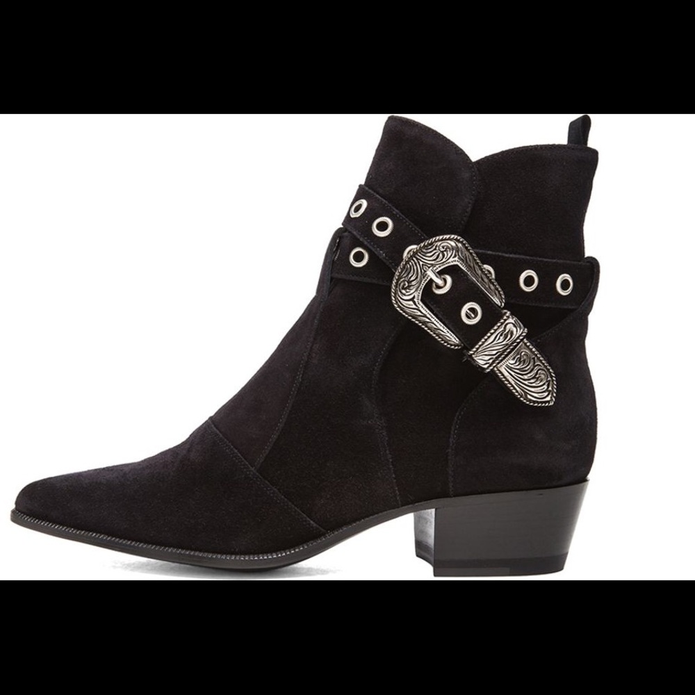 Yves Saint Laurent Duckies Suede Ankle Boots