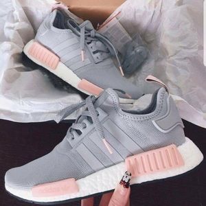 Grey and pink shoes