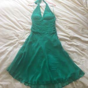 Cache halter emerald green dress