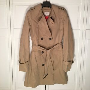 ANN TAYLOR LOFT Trench Coat, Tan, Size 2