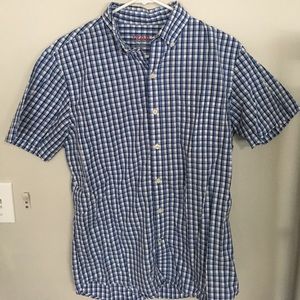 Blue Plaid IZOD Short Sleeve Button Down