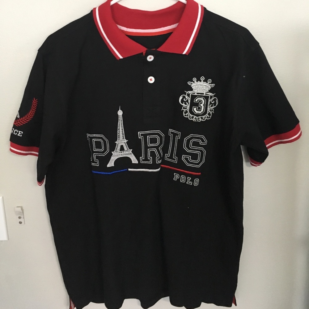 Red Black Short Sleeve Polo