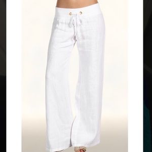 Lilly Pulitzer the beach pant -white linen size XS