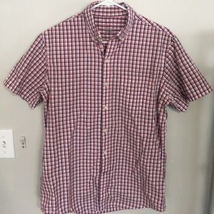 Red White Short Sleeve IZOD Button Down