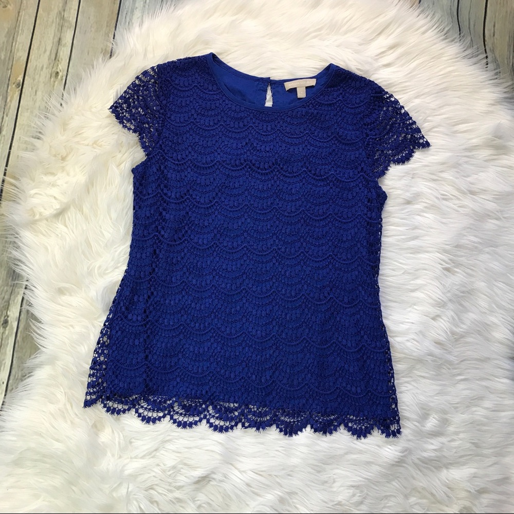 [Banana Republic] Royal Blue Lace Scallop Top