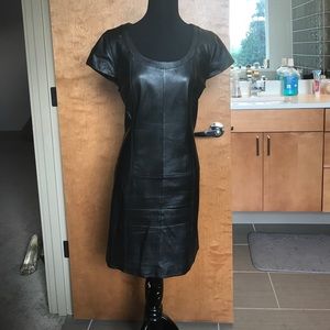 Leather sheath dress