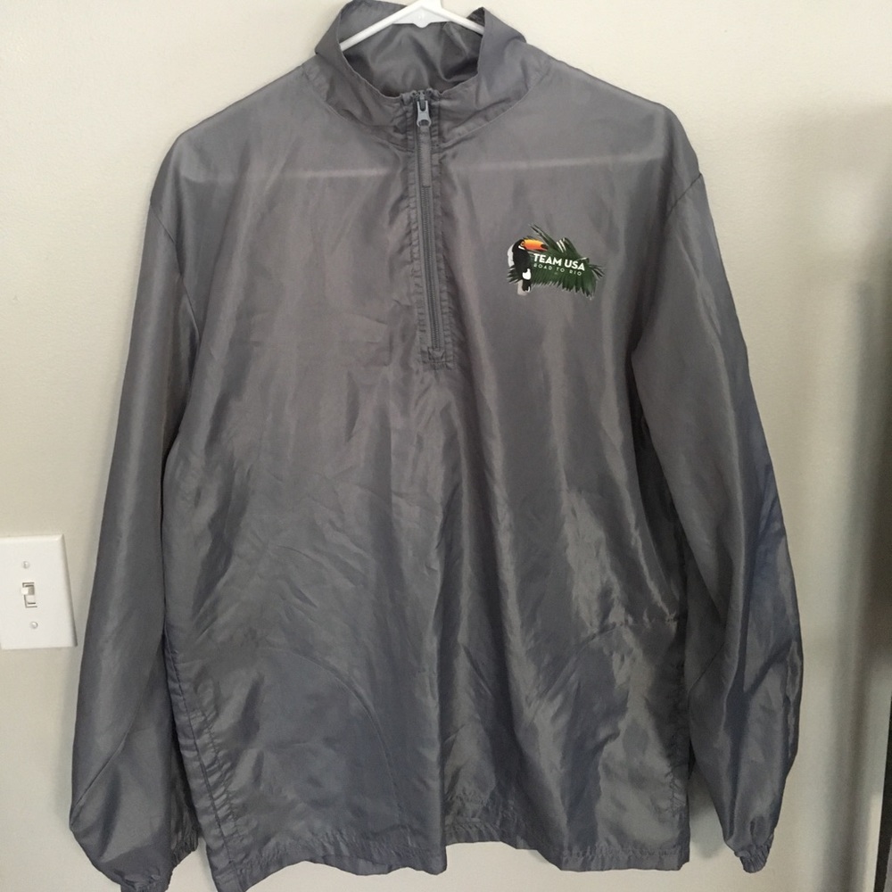 USA Grey Half Zip Jacket