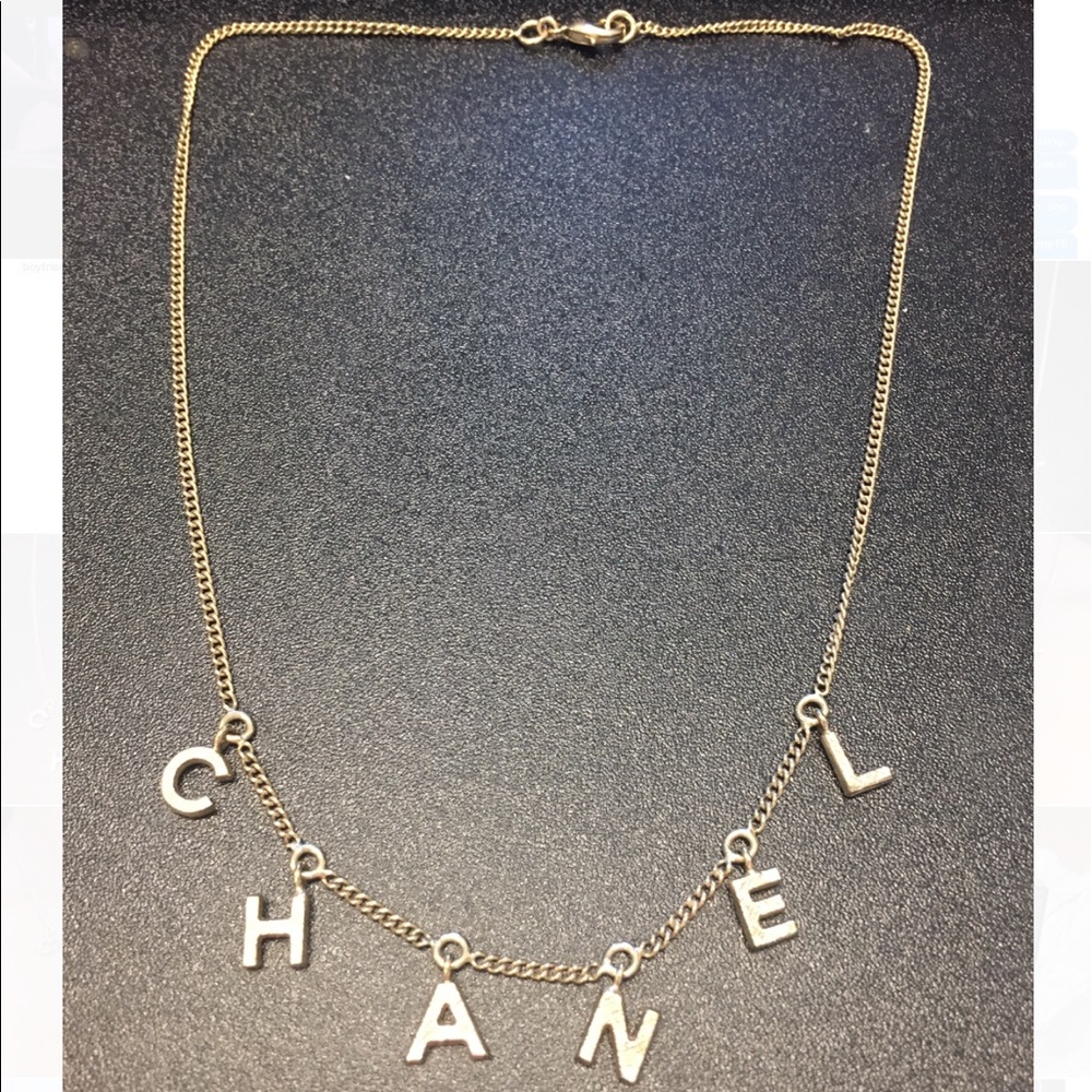 Authentic Chanel Gold Letter Necklace