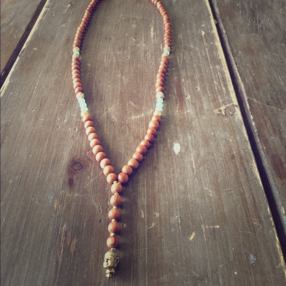 Buddha Wooden beaded Boho necklace