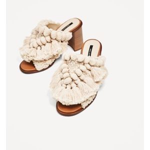 Zara Pom Pom mules