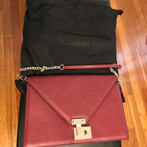 Rebecca Minkoff Paris clutch in burgundy