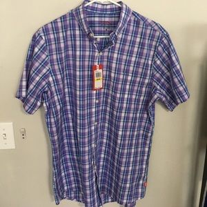 Purple IZOD Short Sleeve Button Down Shirt