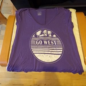 Graphic Palm Tree Go West T-shirt