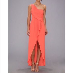 BCBG Kail One Shoulder Coral Dress