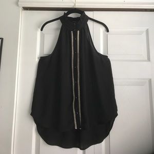 Black with white lace tank