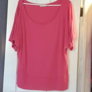 Pink scoop neck top