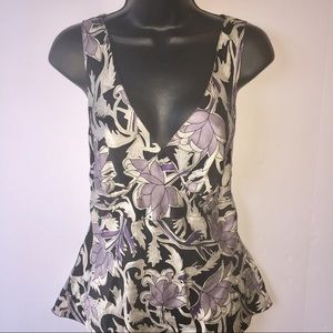Limited 100%silk XL flowered blouse